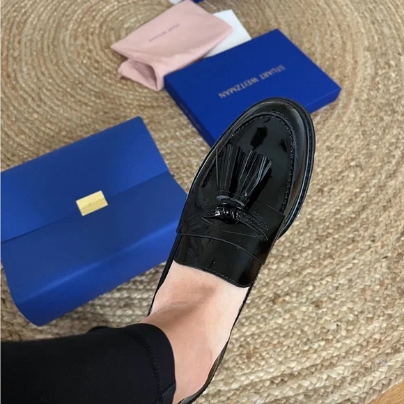Stuart Weitzman Black Patent Leather Loafers - Picture 3 of 3